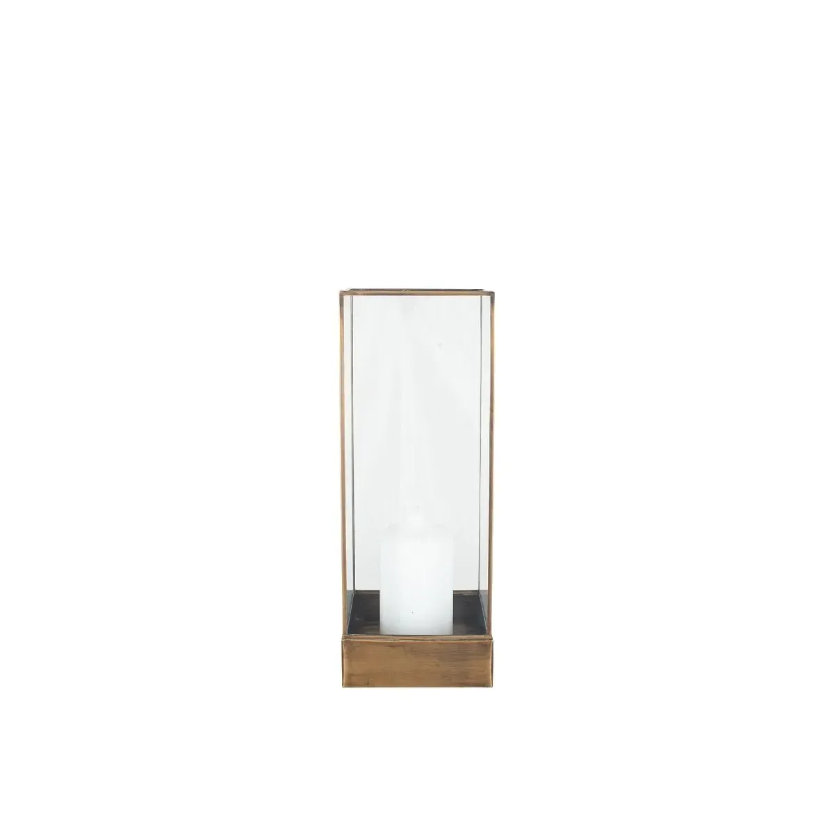 Square Metal Lantern Small - Antique Brass product