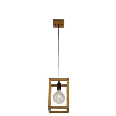 Square Wooden Cage Ceiling Pendant product