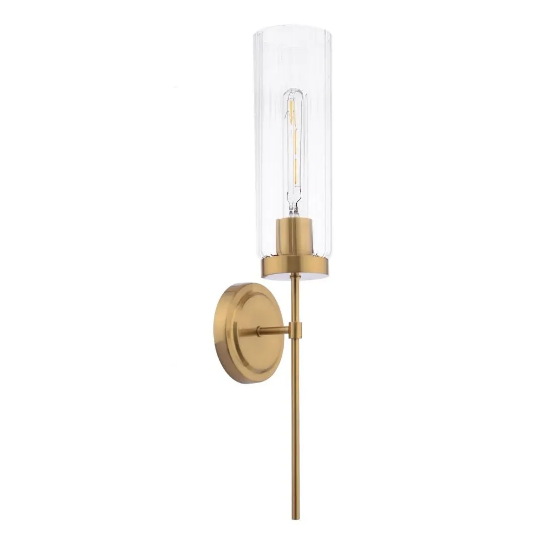 Stella Wall Light with Ribbed Glass Shade - Polished Bronze product