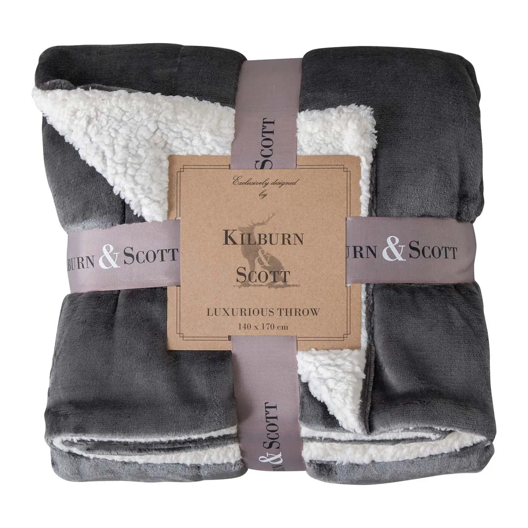 Sterling Sherpa Grey Throw - Grey, Flannel product