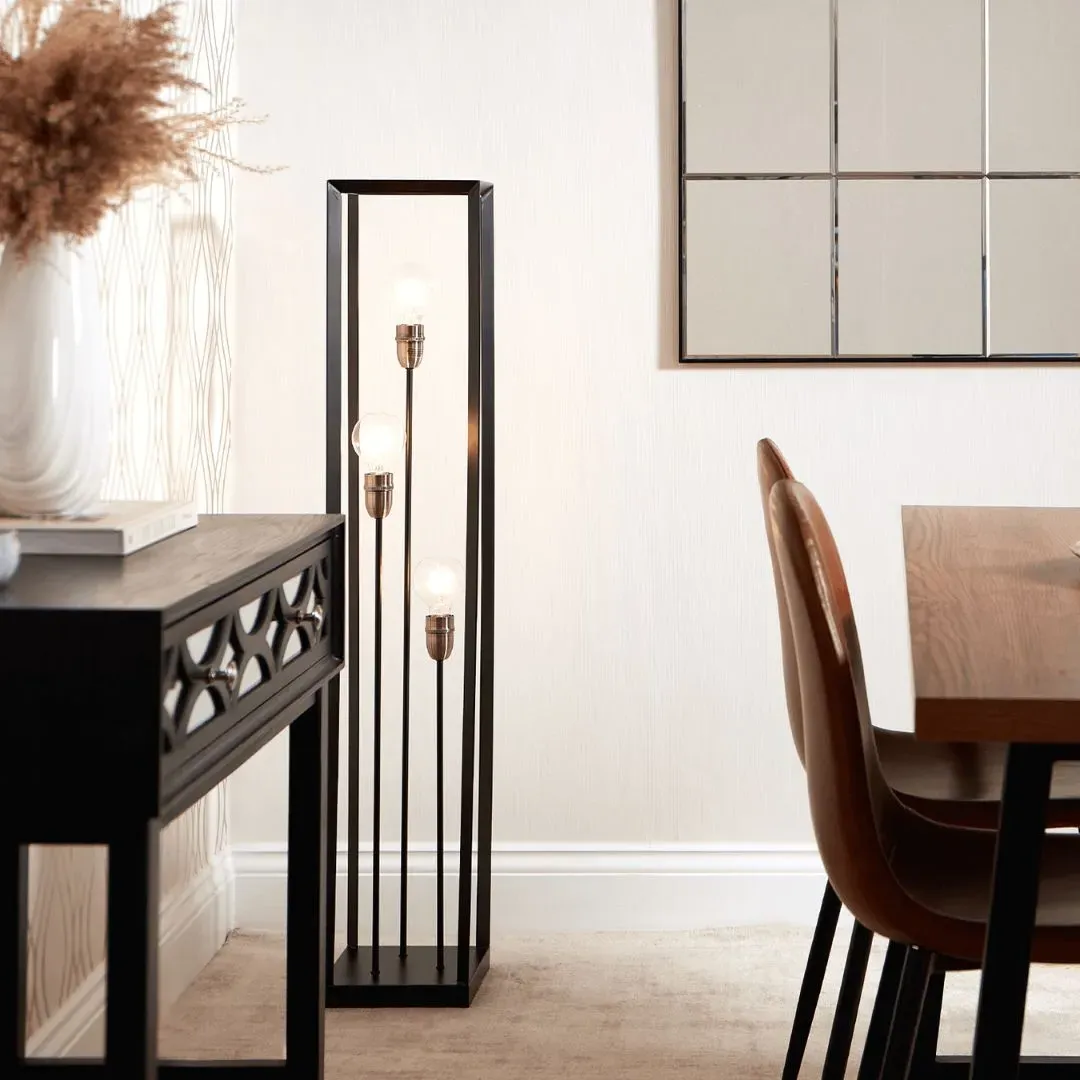 Sully Floor Lamp Caged - Matt Black, Metal product