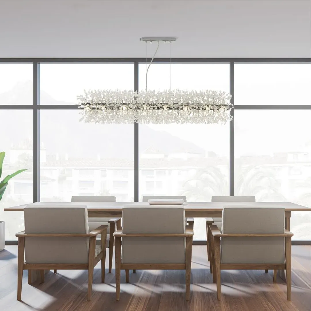 Sunburst 16 Light Ceiling Pendant Bar - Polished Chrome, Glass product