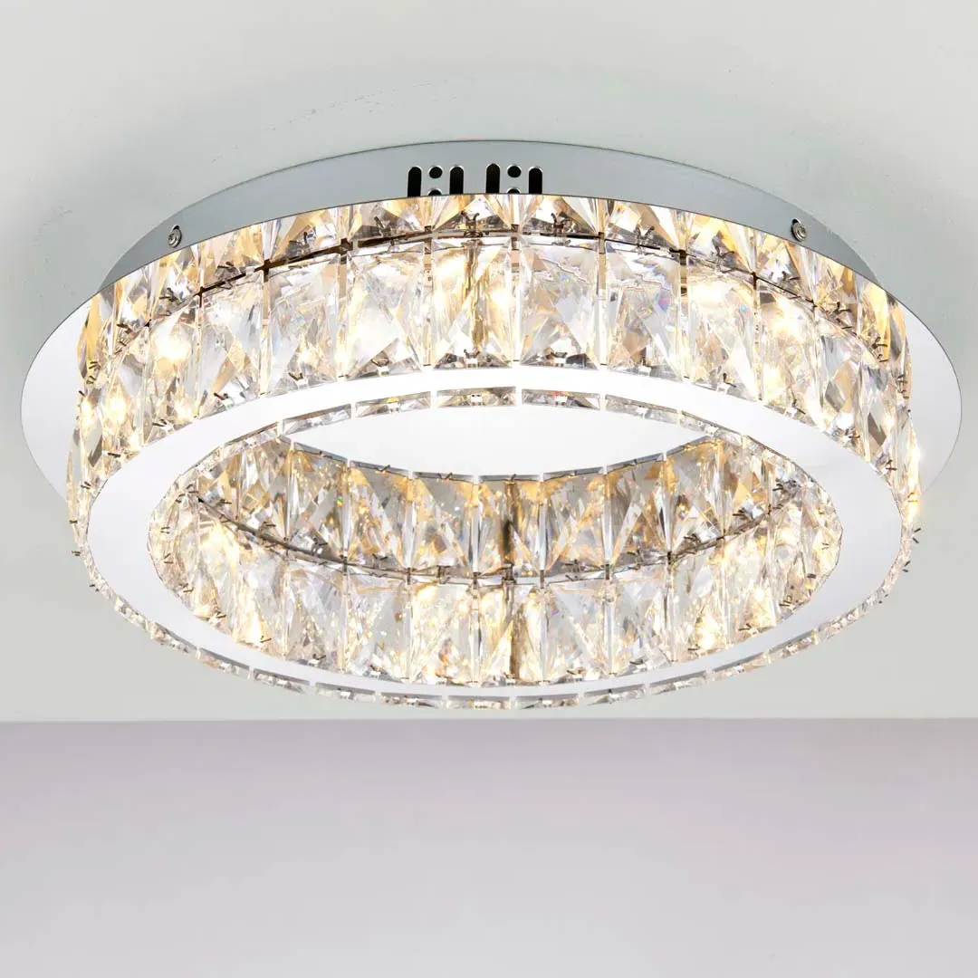 Swayze LED Semi Flush Ceiling Light - Chrome, Clear Bead product