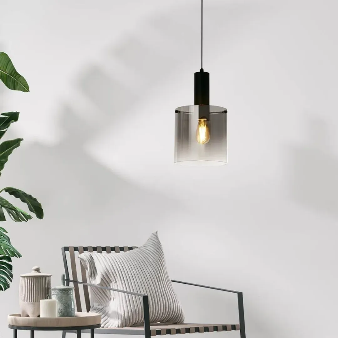 Sweden 1-Light Pendant Ceiling Light - Black, Smoked Glass product