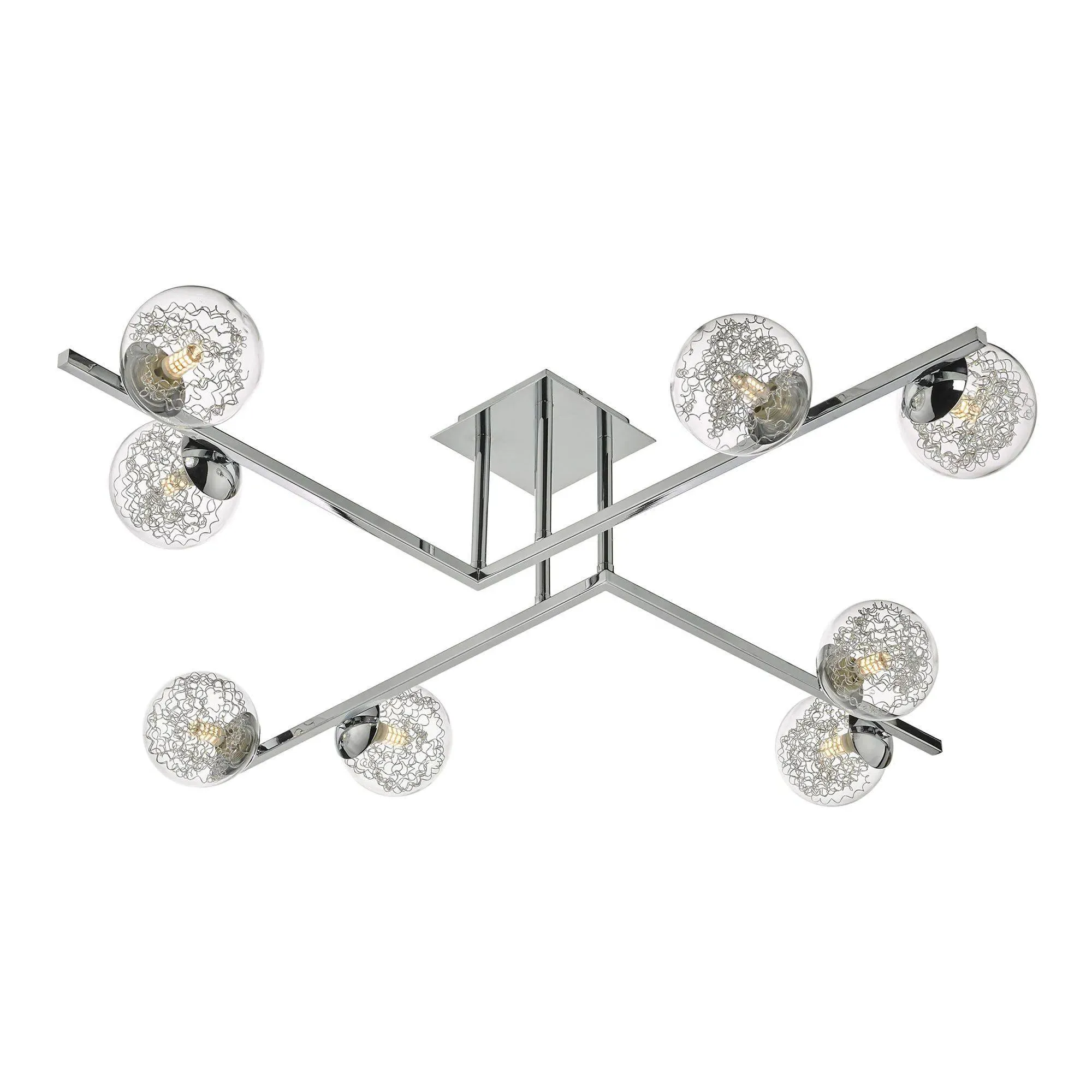 Taghrid 8-Light Semi-Flush Ceiling Light - Chrome, Glass product