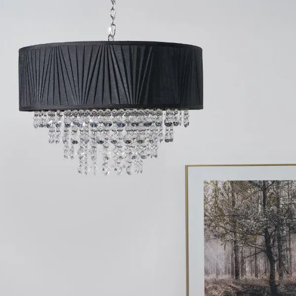 Talula Ceiling Pendant with Crystal Drops - Black product