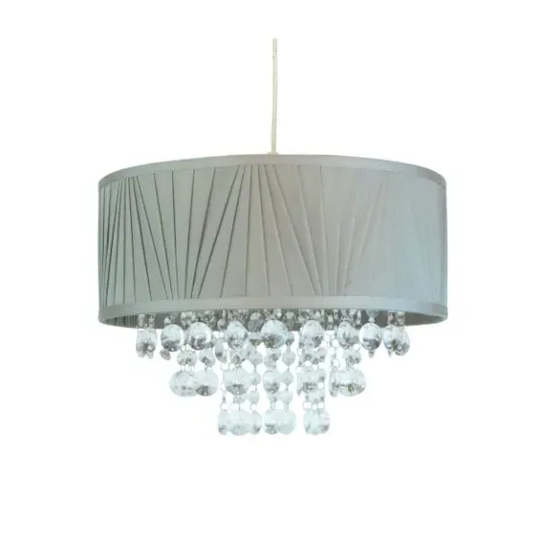 Talula Pendant Shade with Crystal Drops - Grey product