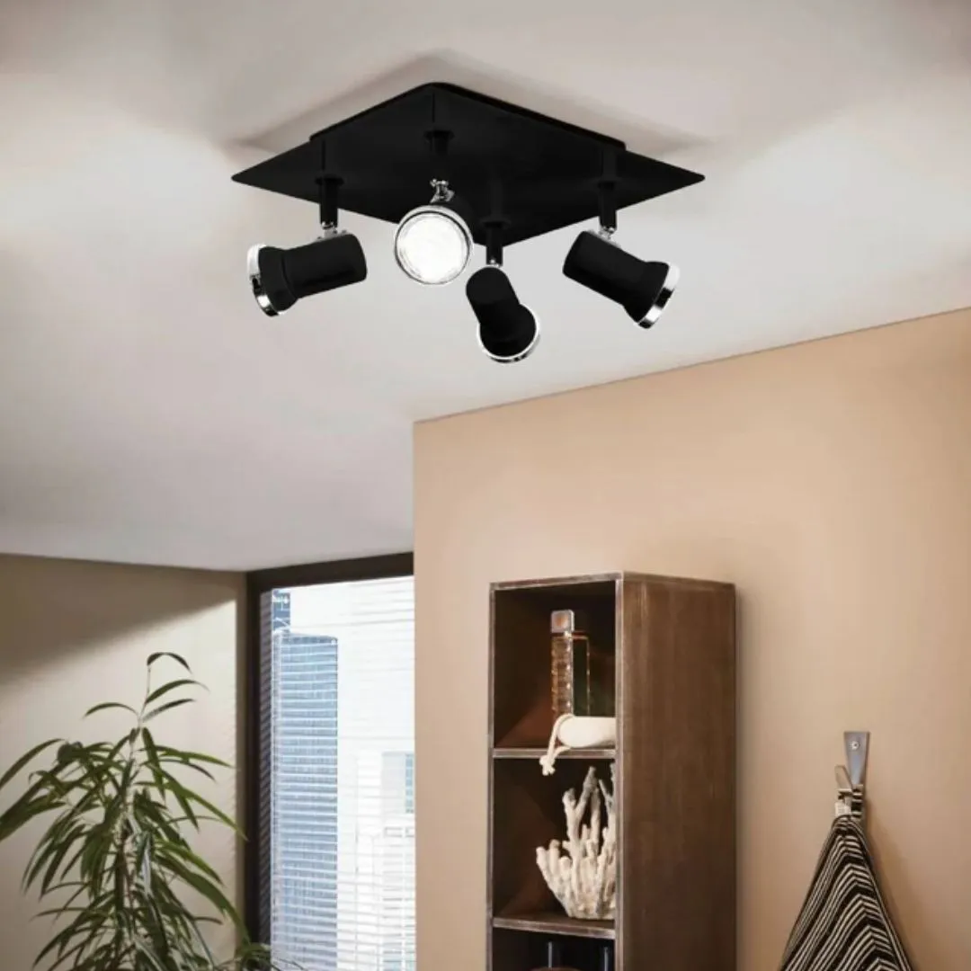 Tamara 4-Light LED IP44 Spotlight - Black, Chrome product