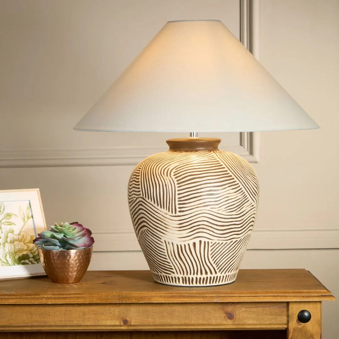 Tangier Table Lamp - Cream, Ceramic product