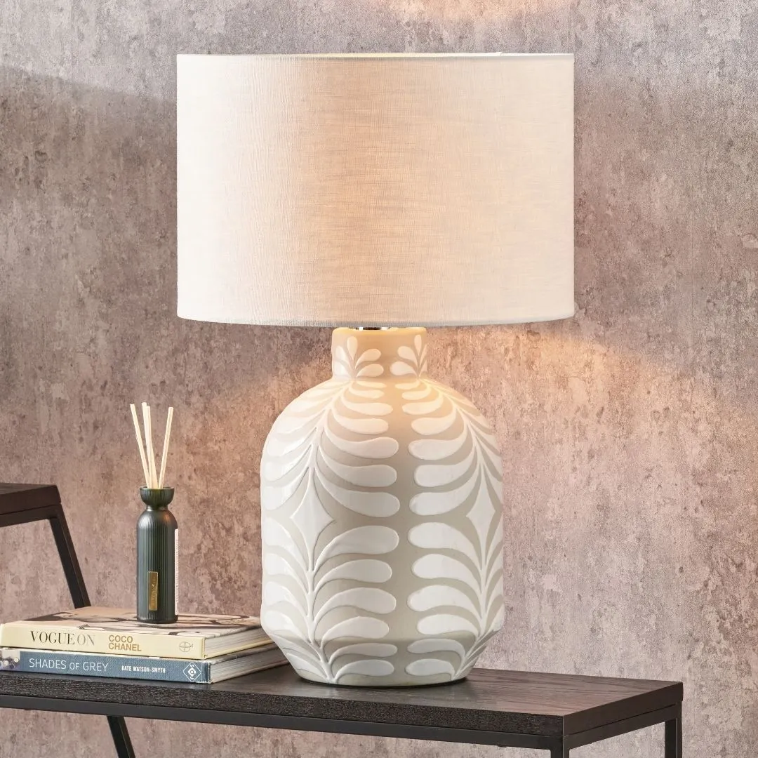 Tania Table Lamp - Grey, White Ceramic product