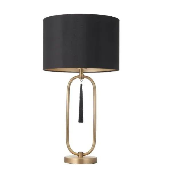 Tassel Table Lamp - Antique Brass, Black Shade product