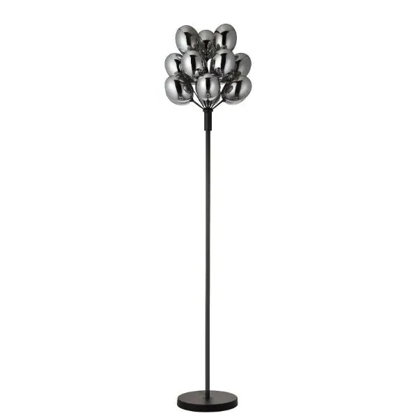 Tatum Floor Lamp - Matt Black, Smoked Glass product