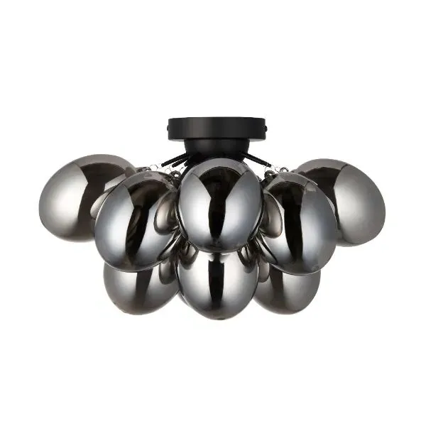 Tatum Flush Ceiling Light - Matte Black, Smoked Glass product