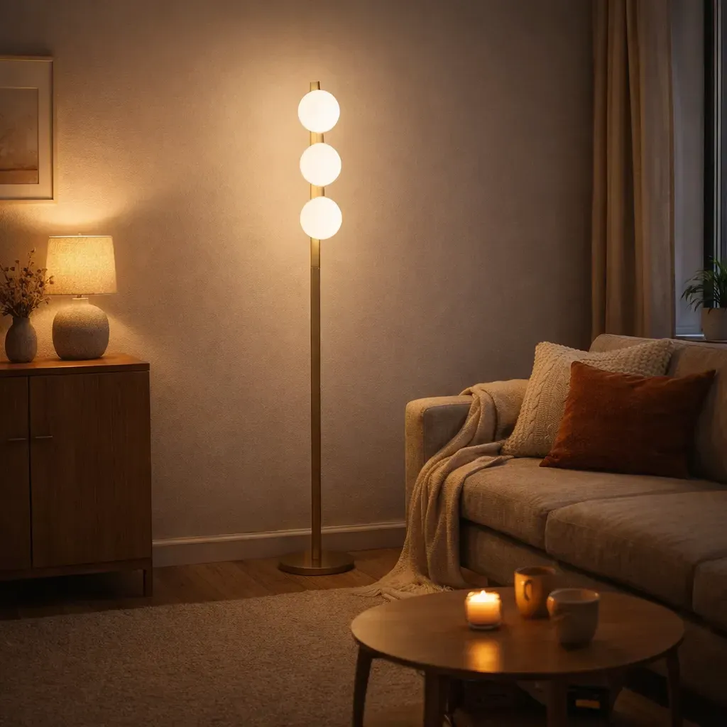 Tauri 3-Light Floor Lamp - Gold, Opal Glass product