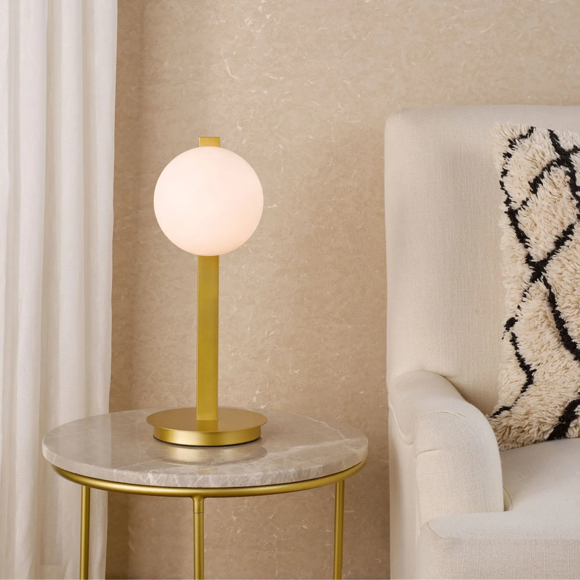 Tauri Table Lamp - Gold, Opal Glass product