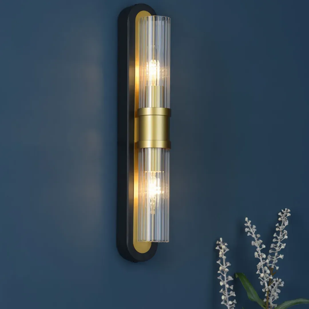 Tess 2-Light Wall Light - Black, Gold product