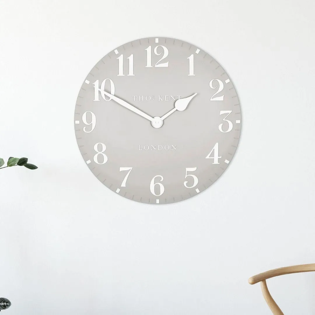 Thomas Kent 12" Arabic Round Wall Clock - Dove Grey product