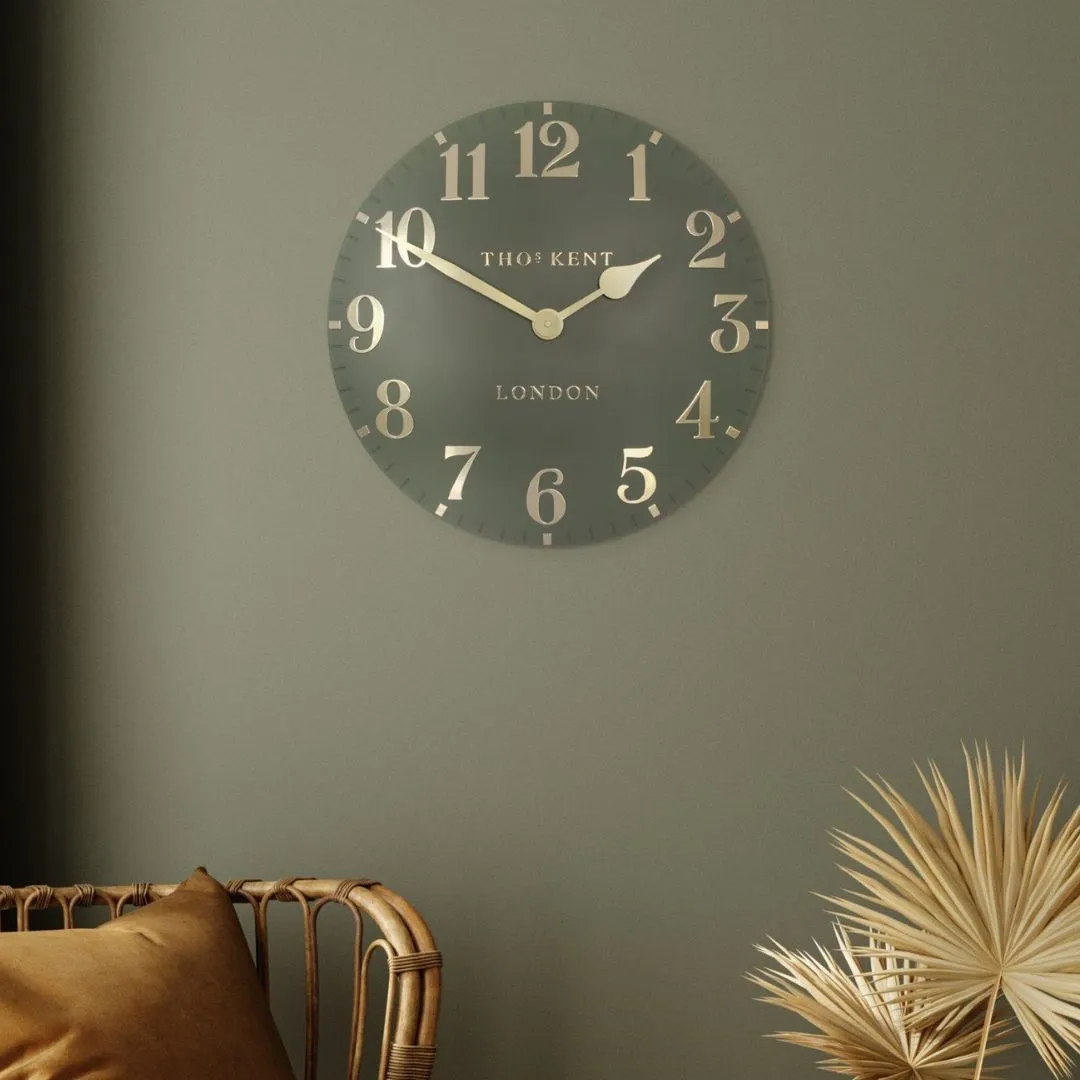 Thomas Kent 20" Arabic Round Wall Clock - Lichen Green product