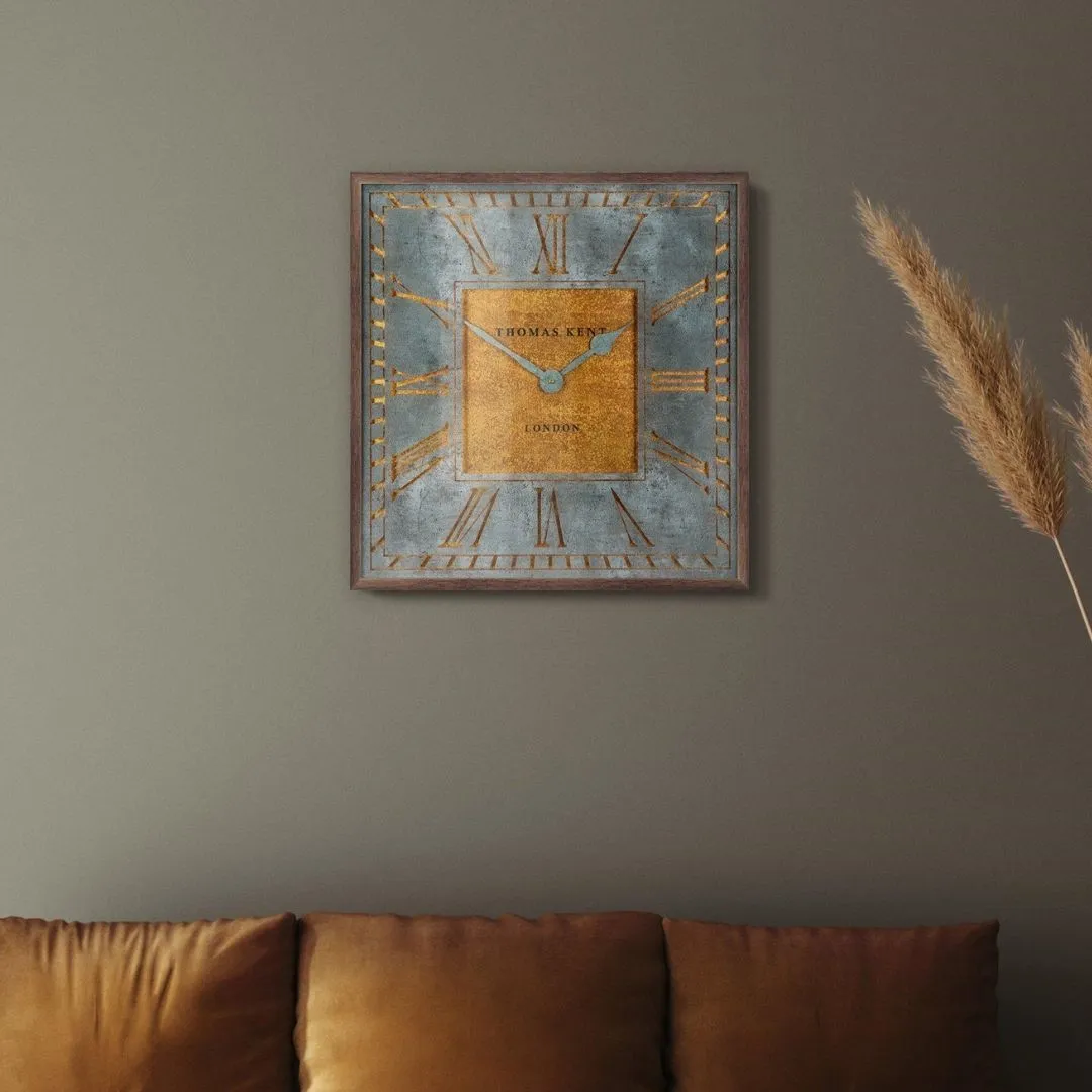 Thomas Kent Florentine Large Square Wall Clock - Aged Copper, Wood-Effect product