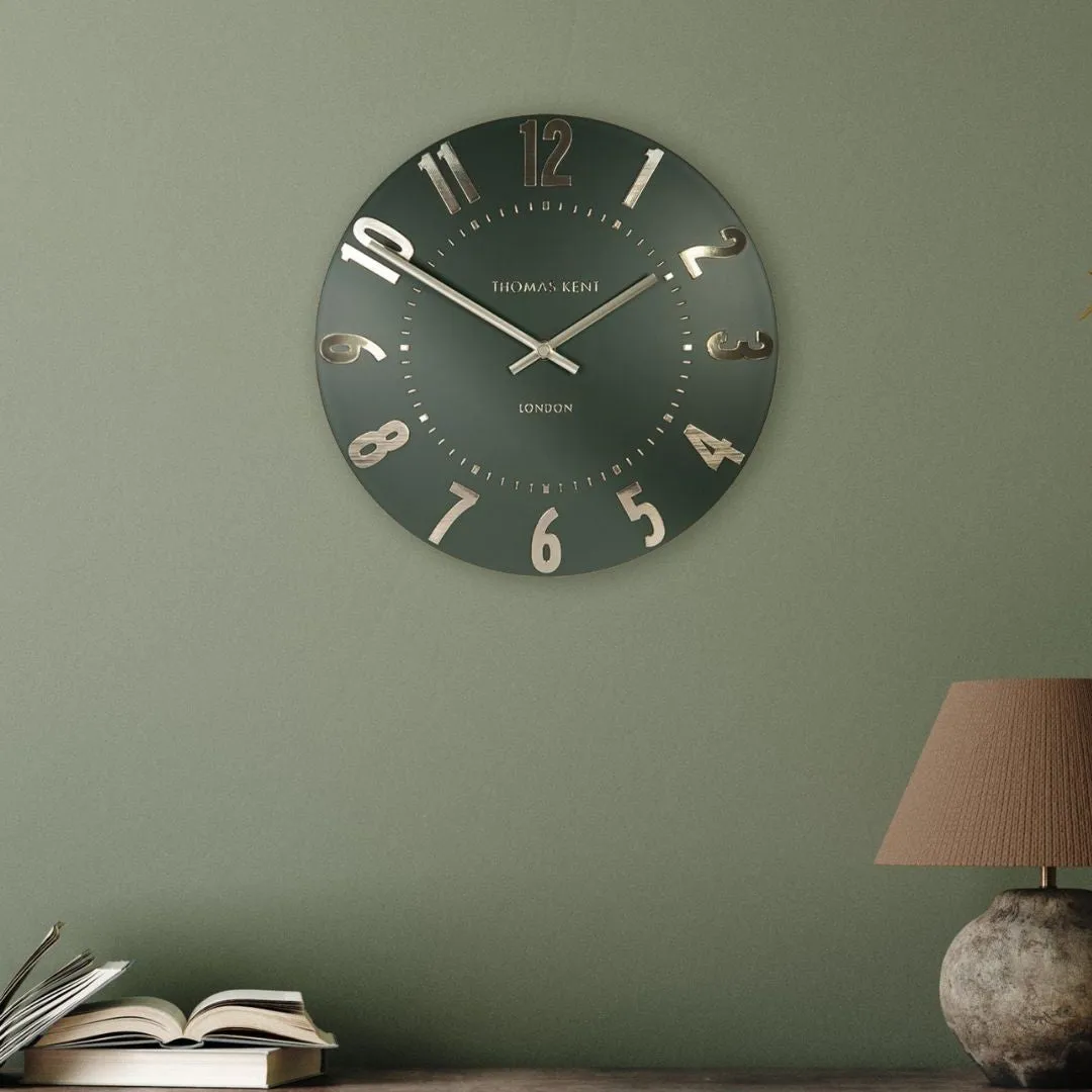 Thomas Kent Mulberry 12" Round Wall Clock - Olive Green product