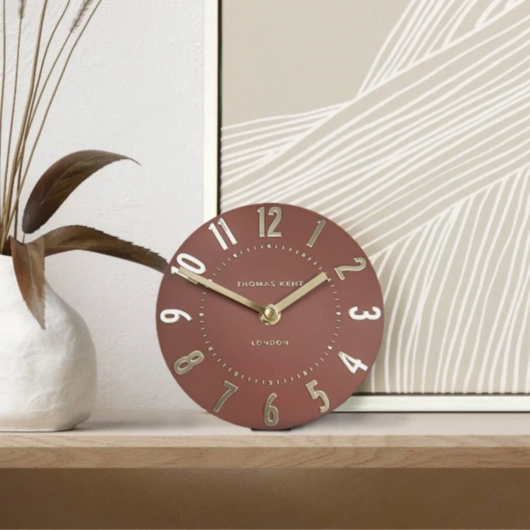 Thomas Kent Mulberry Round Mantel Clock - Auburn product