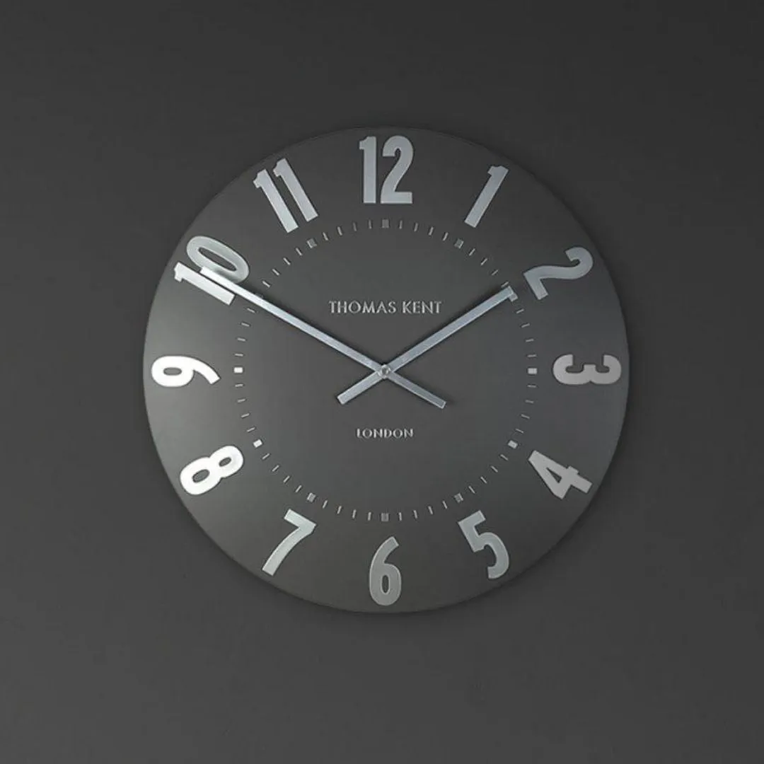 Thomas Kent Mulberry Round Wall Clock - Graphite Silver product
