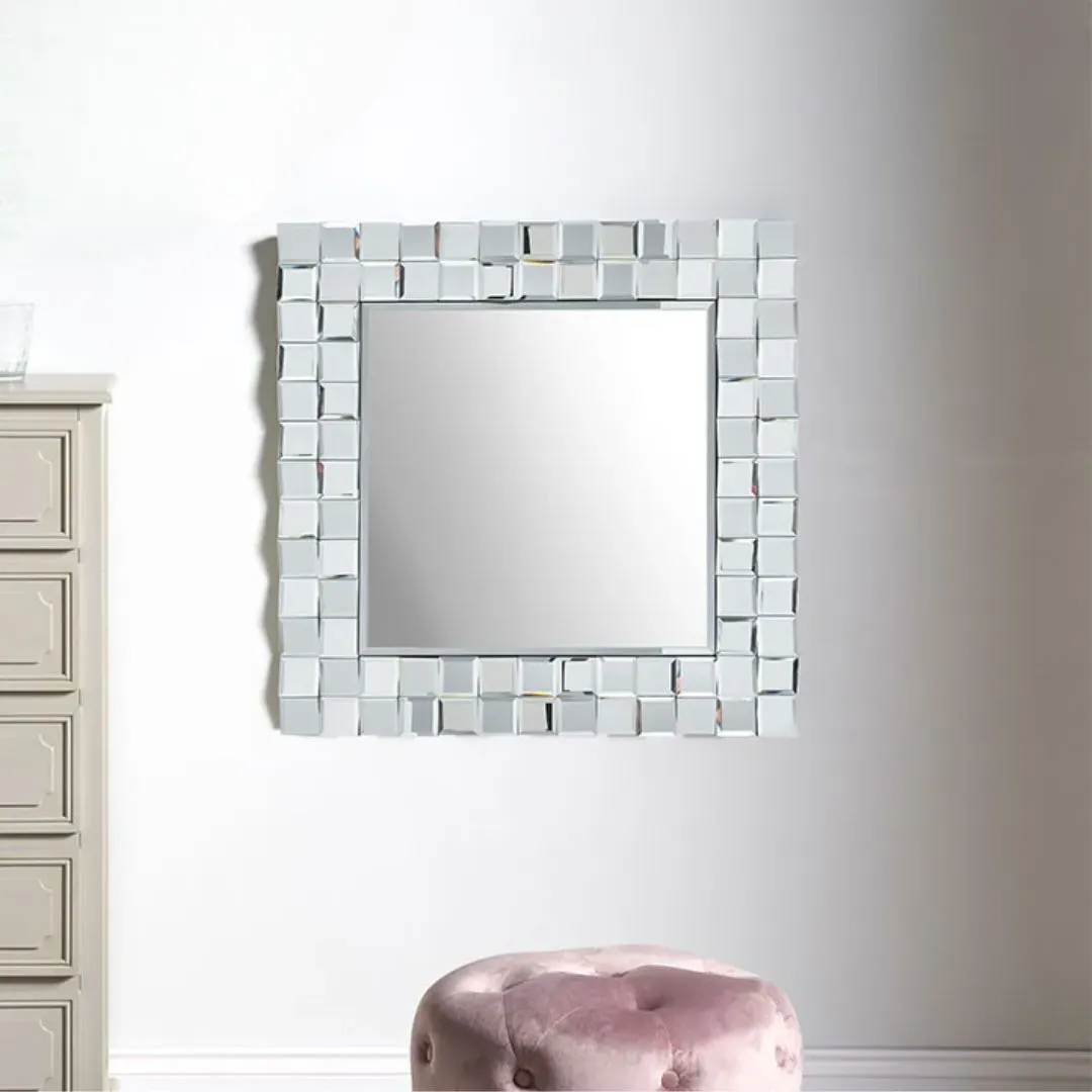 Tiled Square Wall Mirror - Silver product