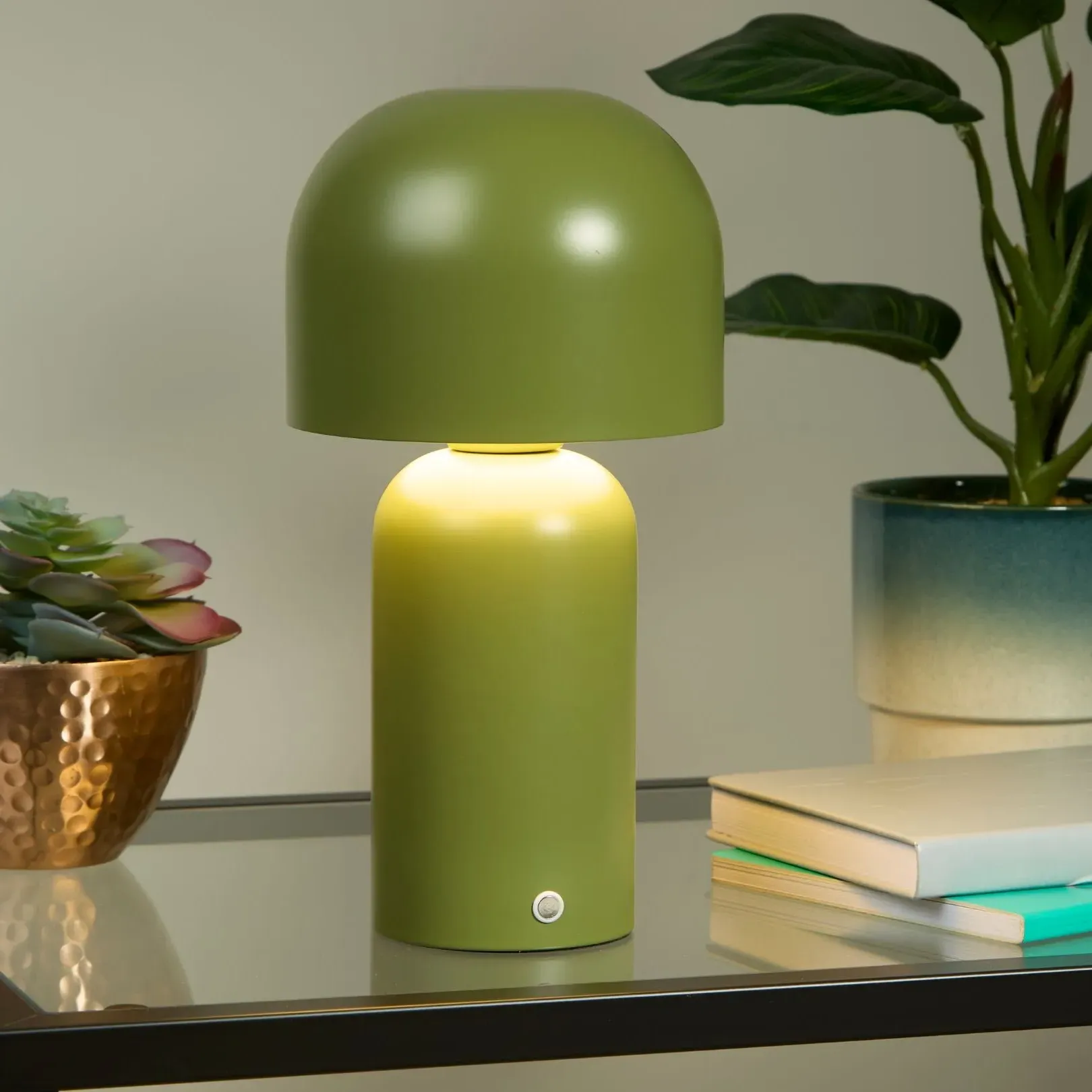 Tina LED Rechargeable Touch Table Lamp - Olive Green product