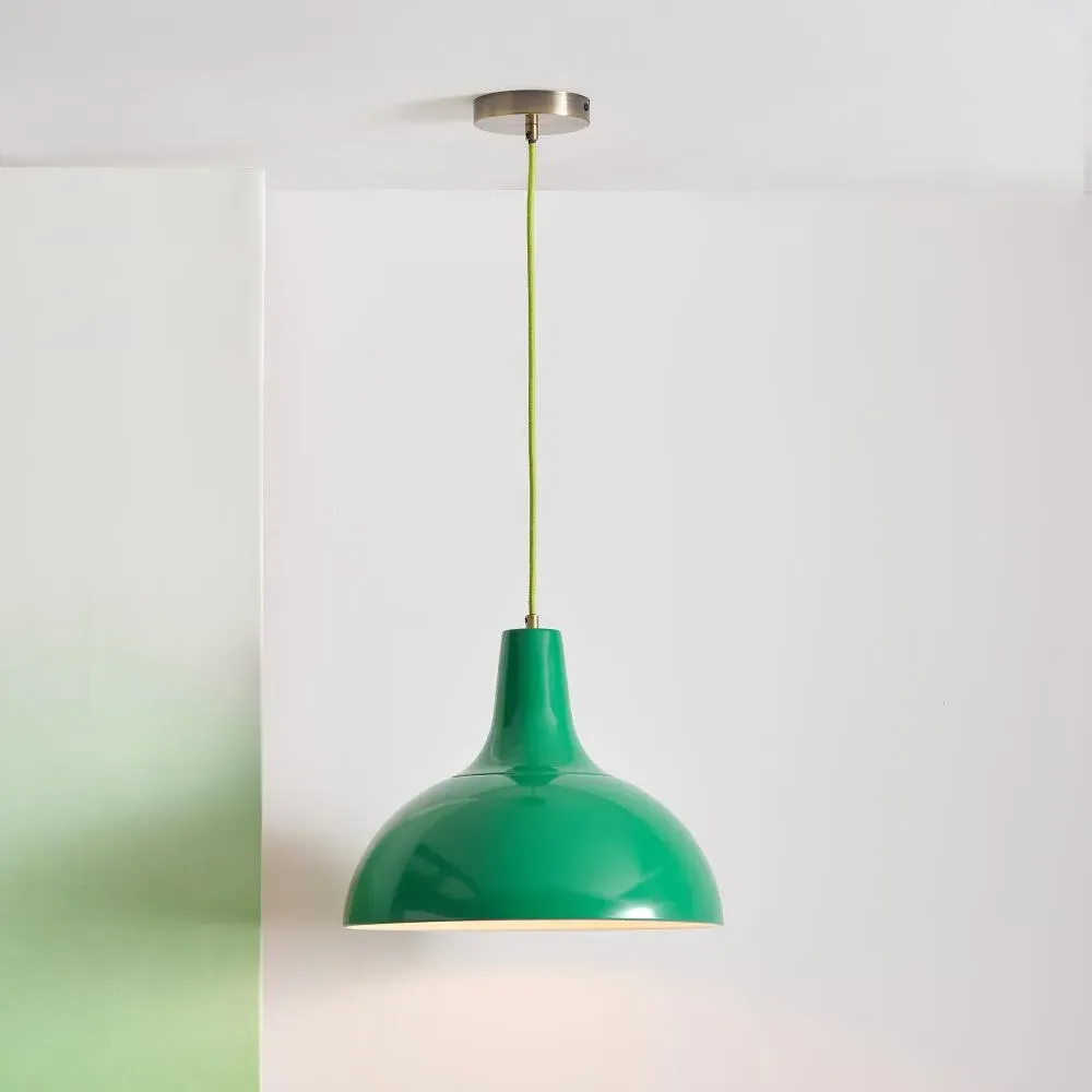 Tortona Dome Ceiling Pendant - Emerald, Metal product