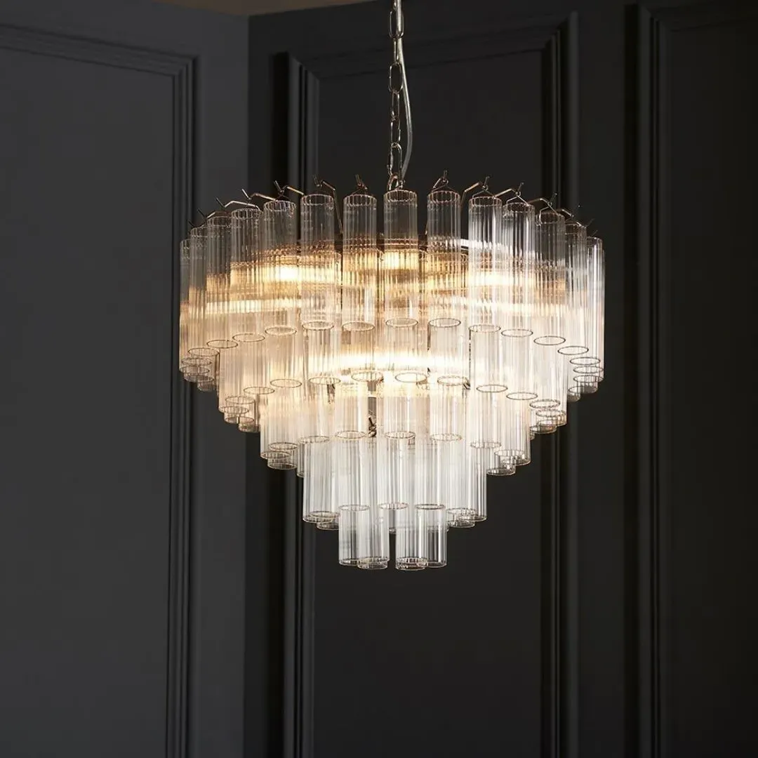 Toulouse 12-Light Tiered Pendant Ceiling Light - Silver, Glass product