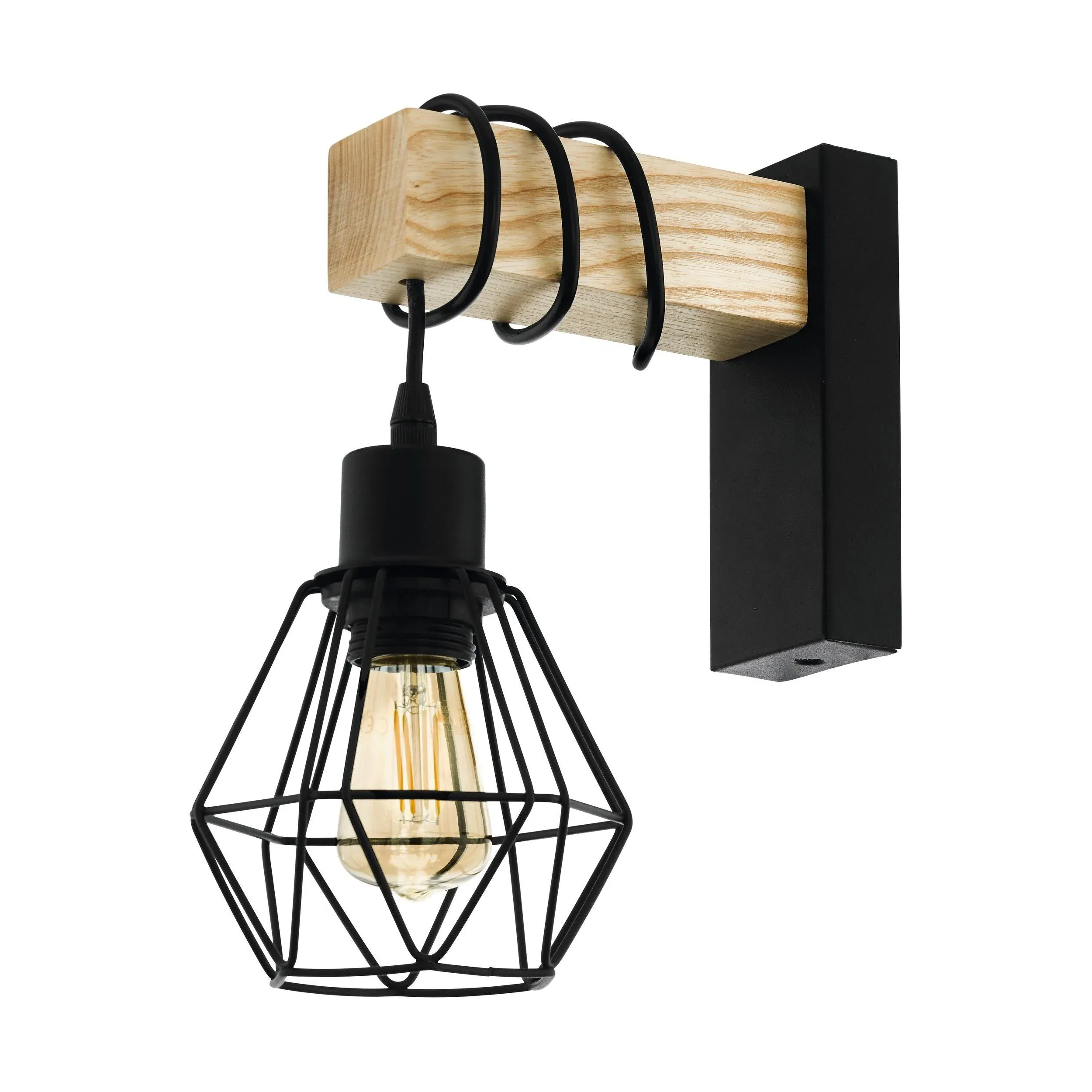 Townshend 5 Wall Light - Black, Wood product