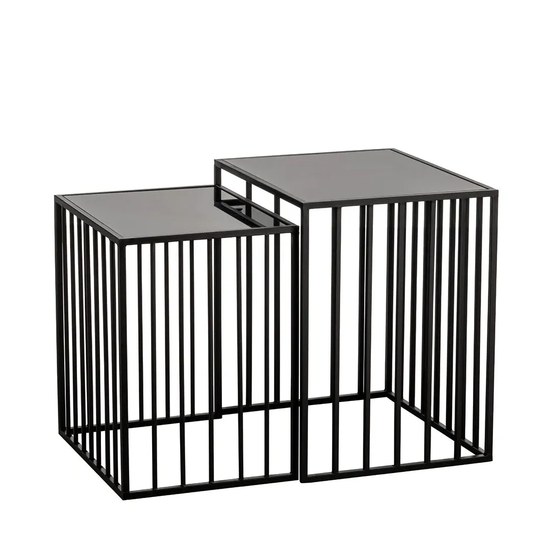 Tozawa Nest of Tables - Black, Glass product