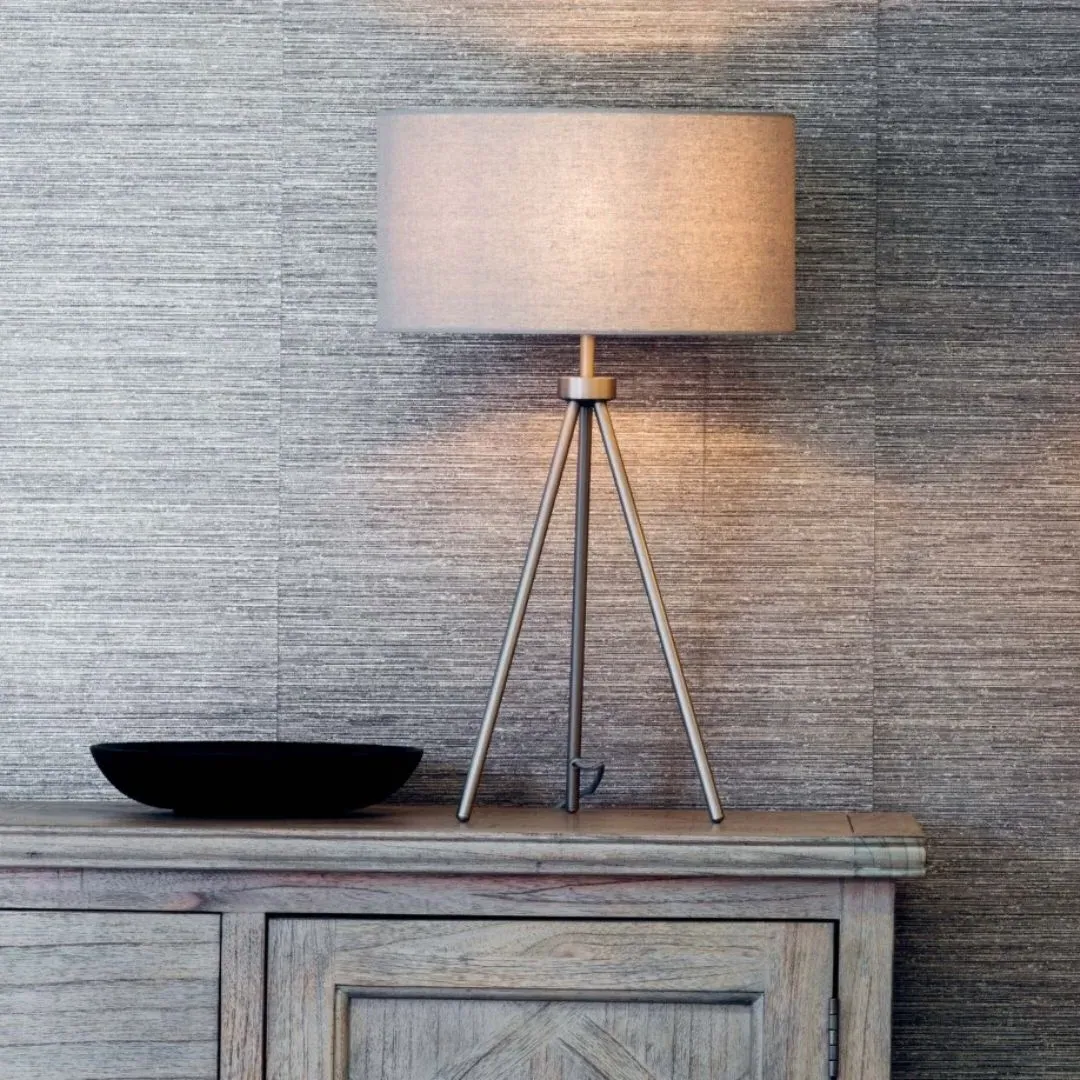 Tri Tripod Table Lamp with Shade - Grey, Steel product
