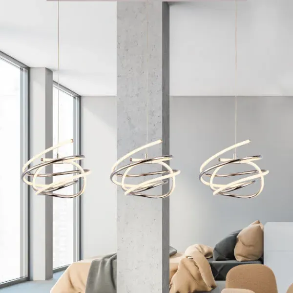 Trixie 3-Light LED Ceiling Pendant - Polished Chrome product