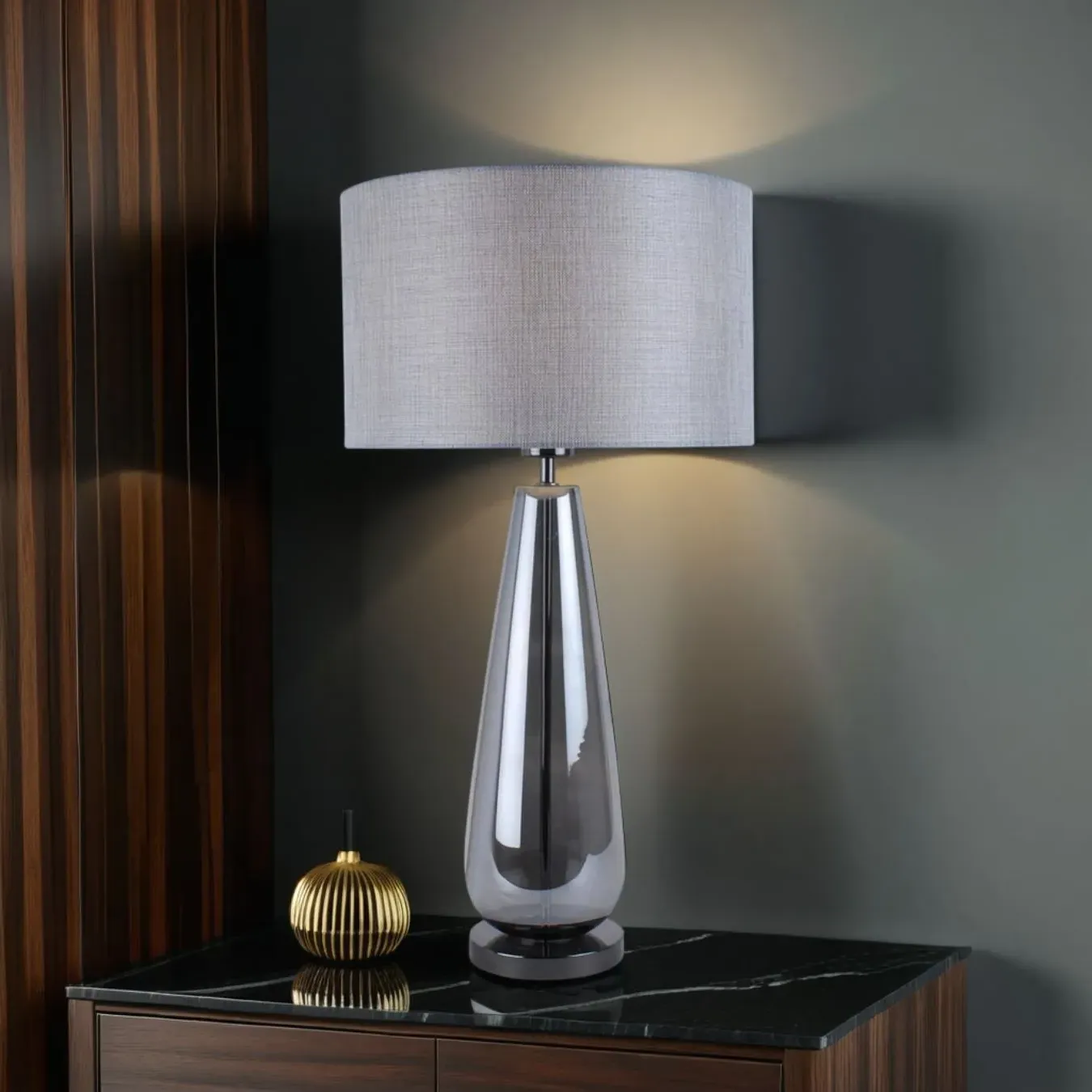 Tulisa Tall Table Lamp - Smoked Glass product