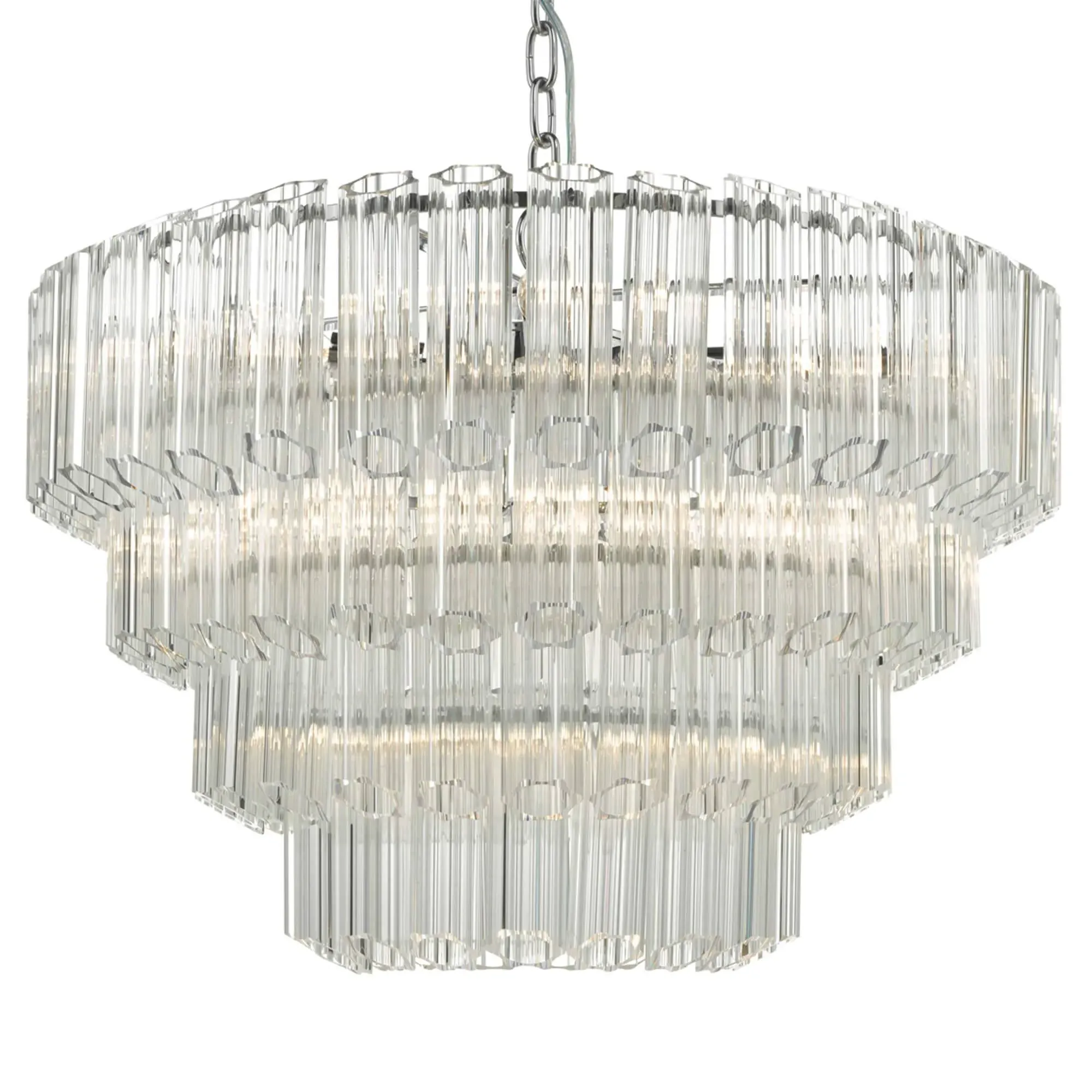 Tuvalu 4-Tier Pendant Ceiling Light - Polished Chrome, Glass product