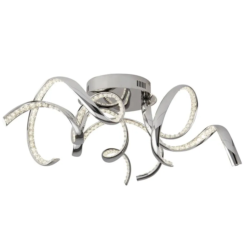 Twirls LED Ceiling Light - Chrome, Crystal product