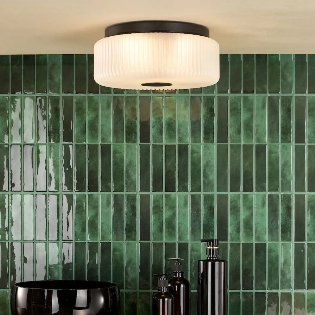 Twyman 3-Light Flush Ceiling Light IP44 - Satin Black product