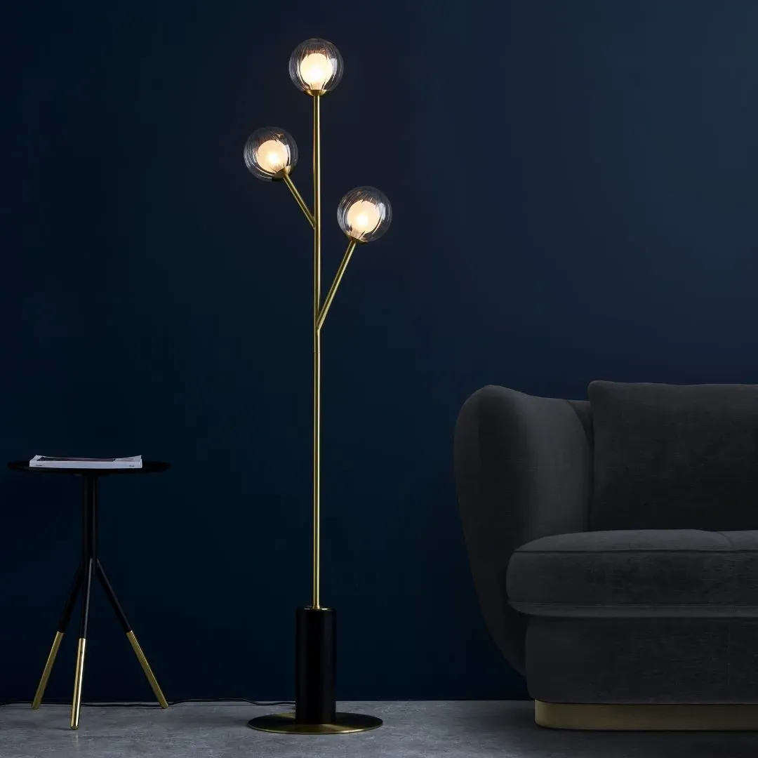 Udo 3-Light Floor Lamp - Satin Brass product