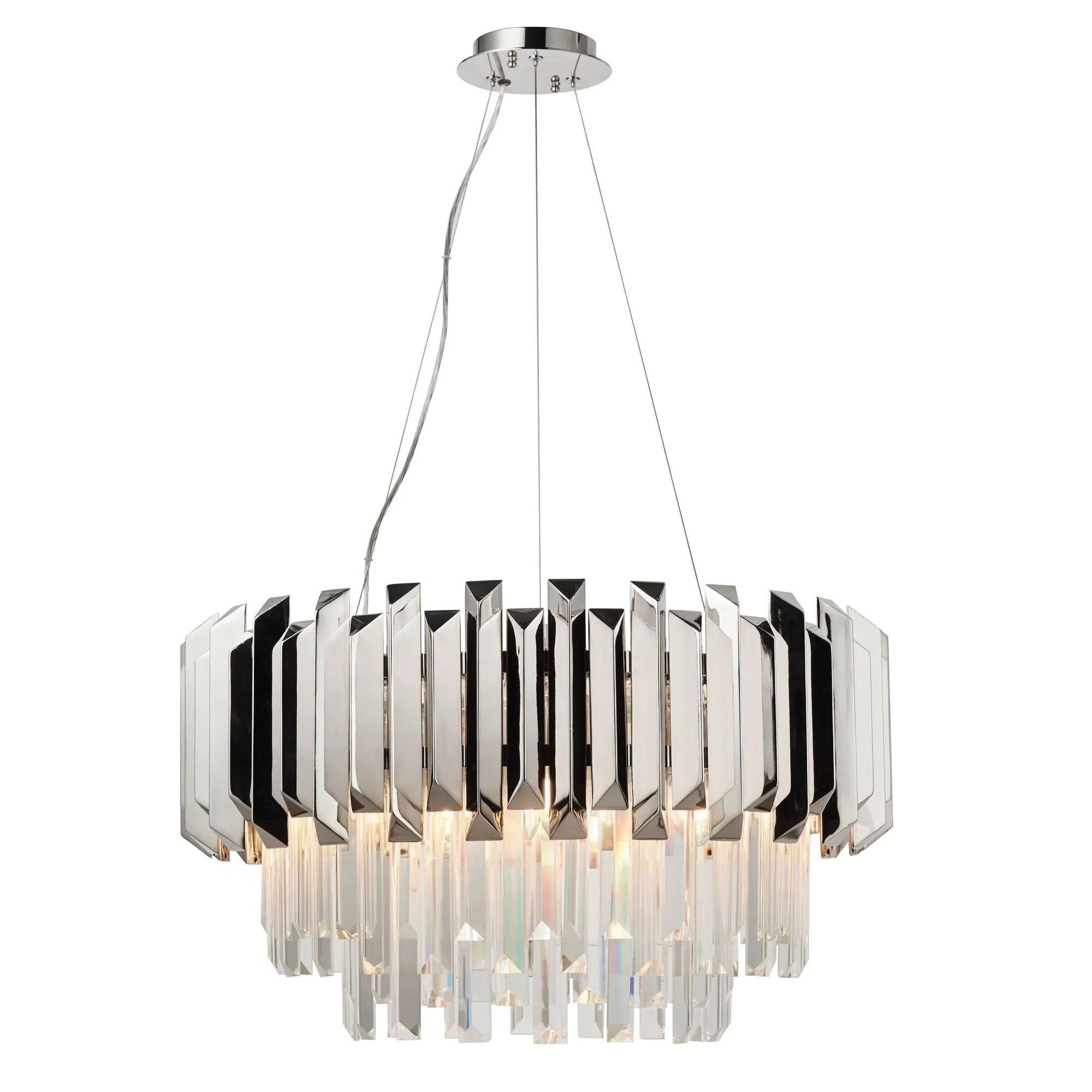 Valetta Pendant Ceiling Light - Polished Nickel, Glass product
