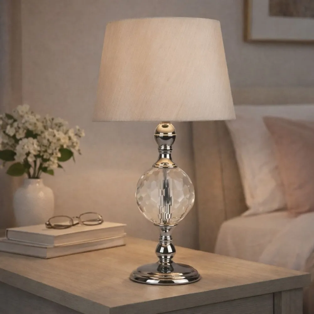 Vanessa Table Lamp - Chrome, Glass product