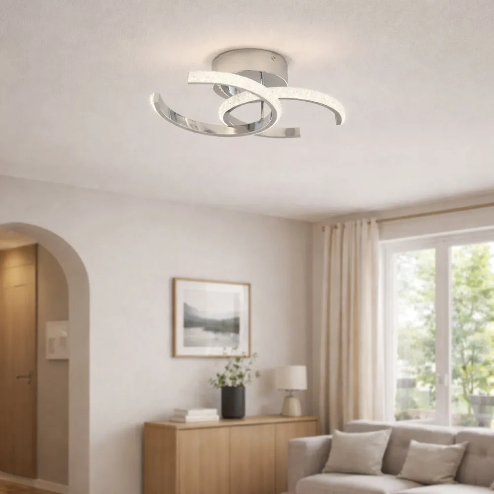 Veloria LED Flush Ceiling Light - Chrome, Acrylic product
