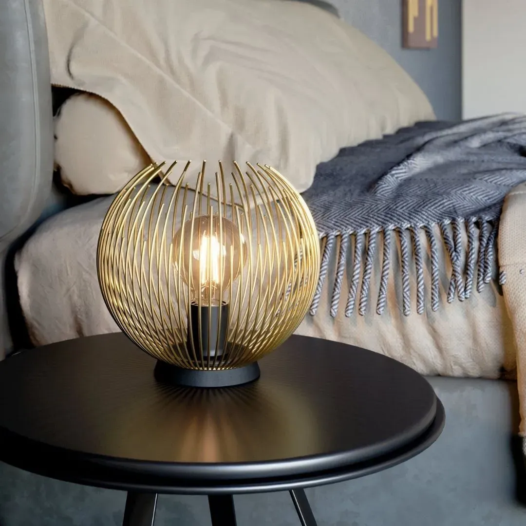 Venezuela Table Lamp - Black, Gold Wire product