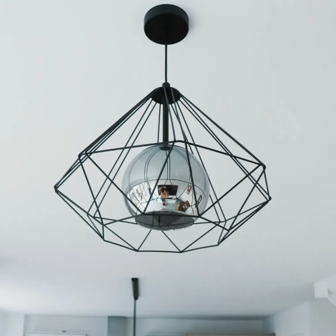 Vernham 1-Light Ceiling Pendant - Opal, Black product