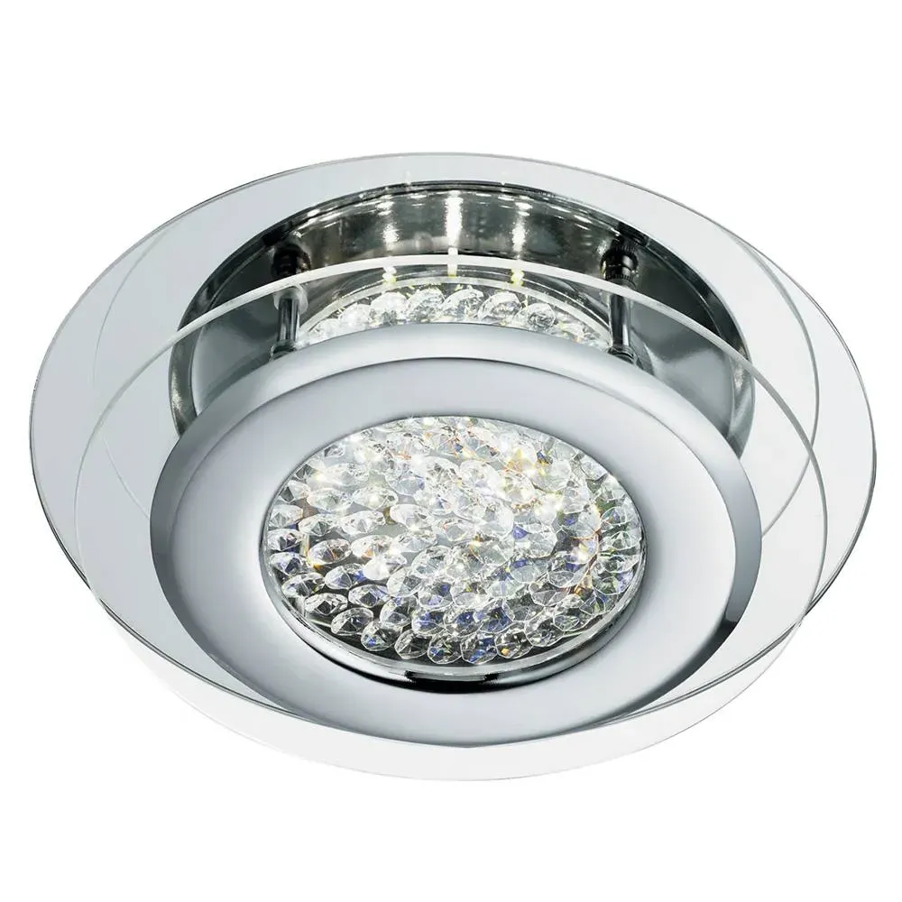 Vesta Round Flush Ceiling Light - Polished Chrome, Crystal product