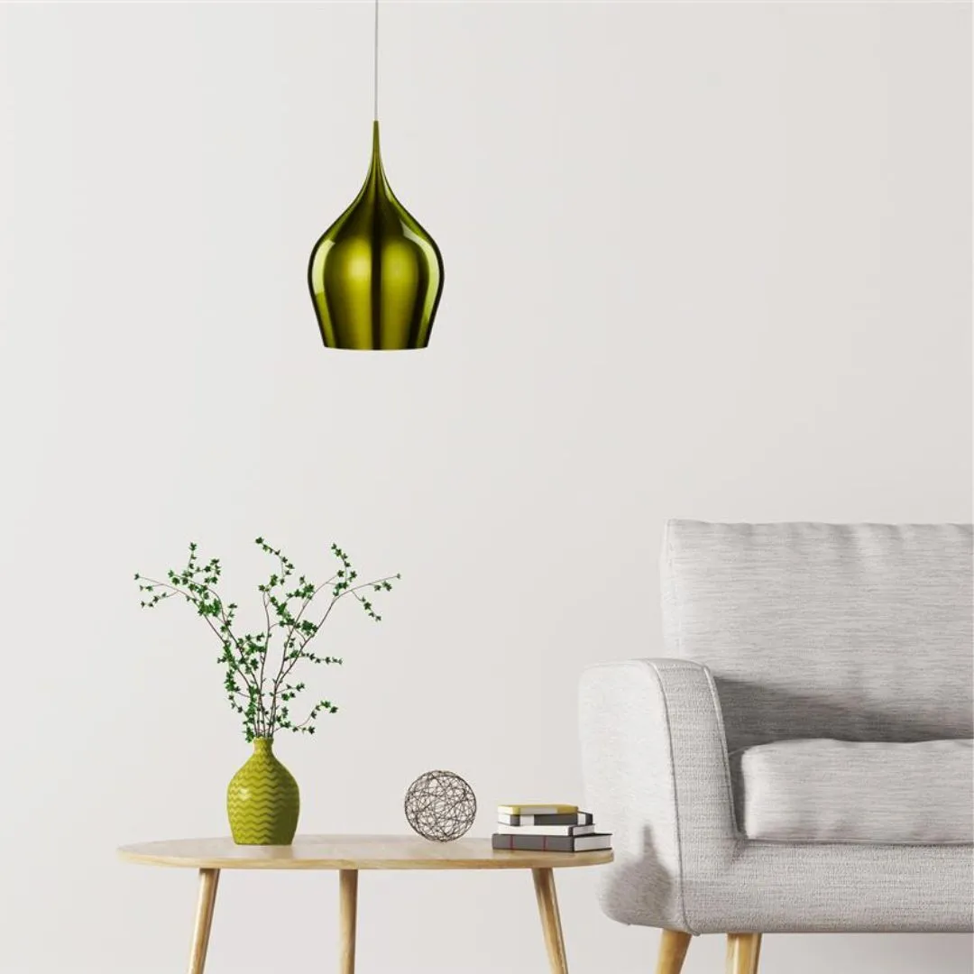Vibrant Bell-Shaped Pendant Ceiling Light - Green, Metallic product