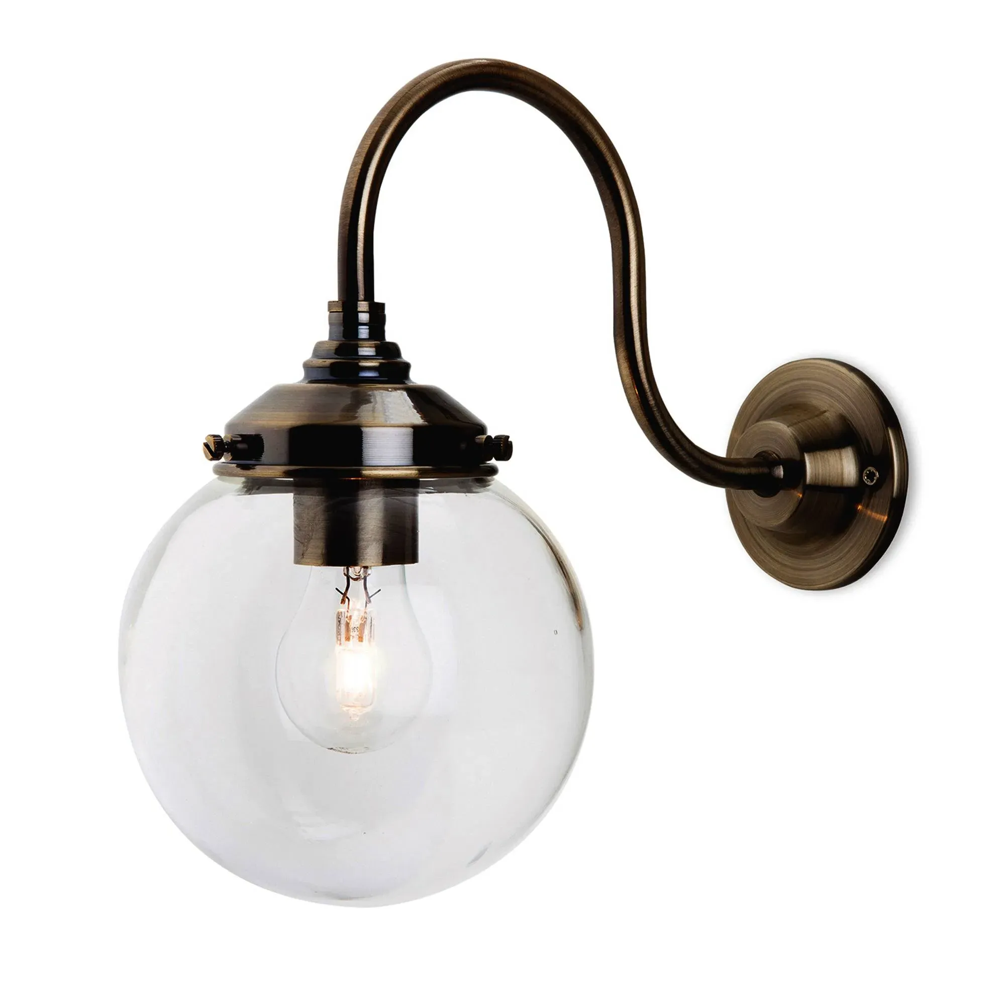 Victoria 1-Light Globe Wall Light - Antique Brass product