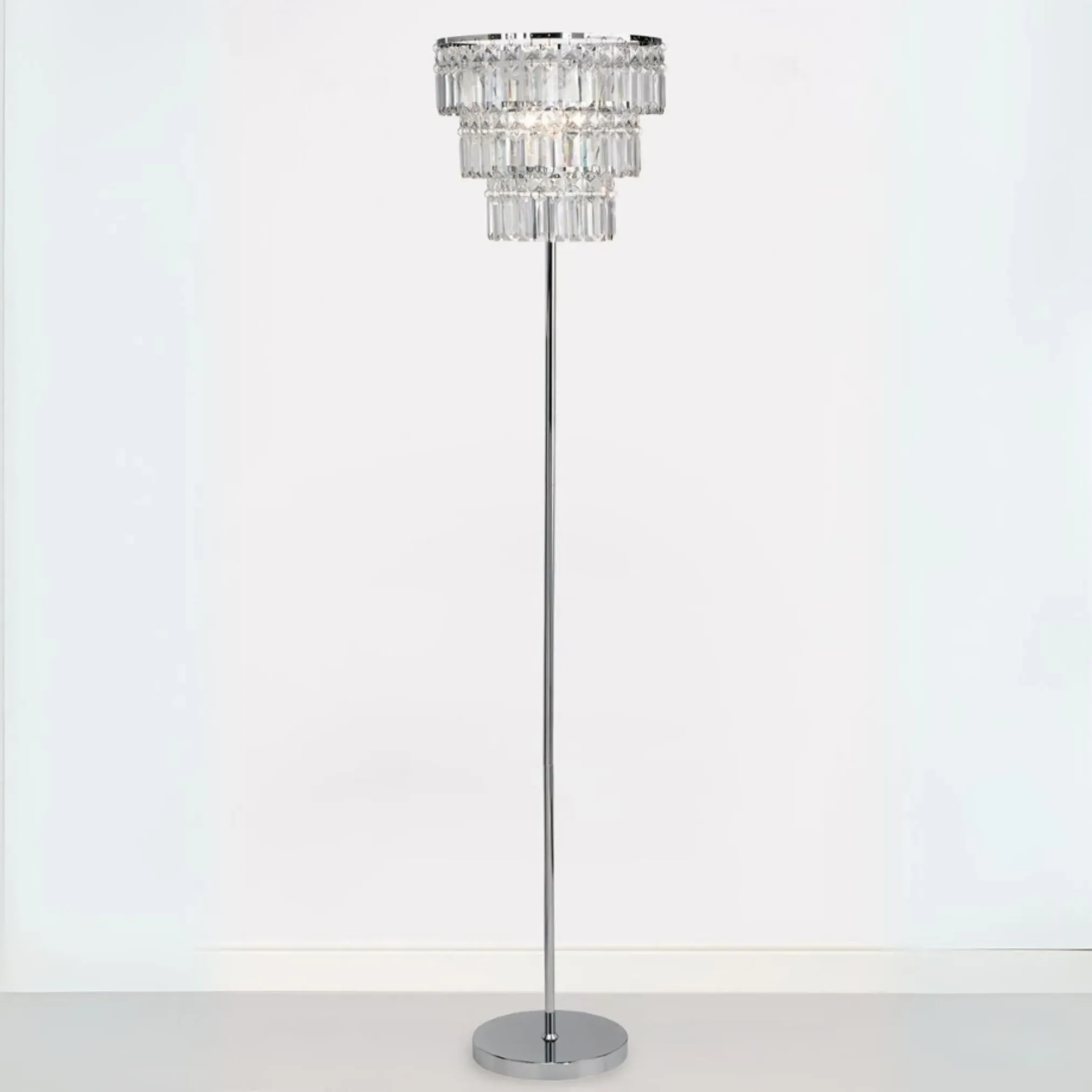 Victoria 3-Tier Floor Lamp - Chrome, Acrylic product