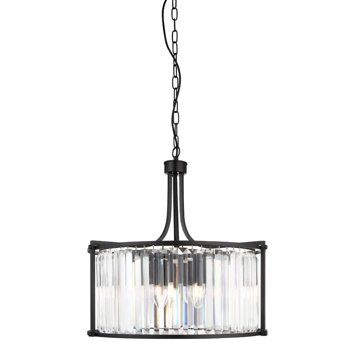 Victoria 5-Light Drum Pendant Ceiling Light - Black, Crystal product