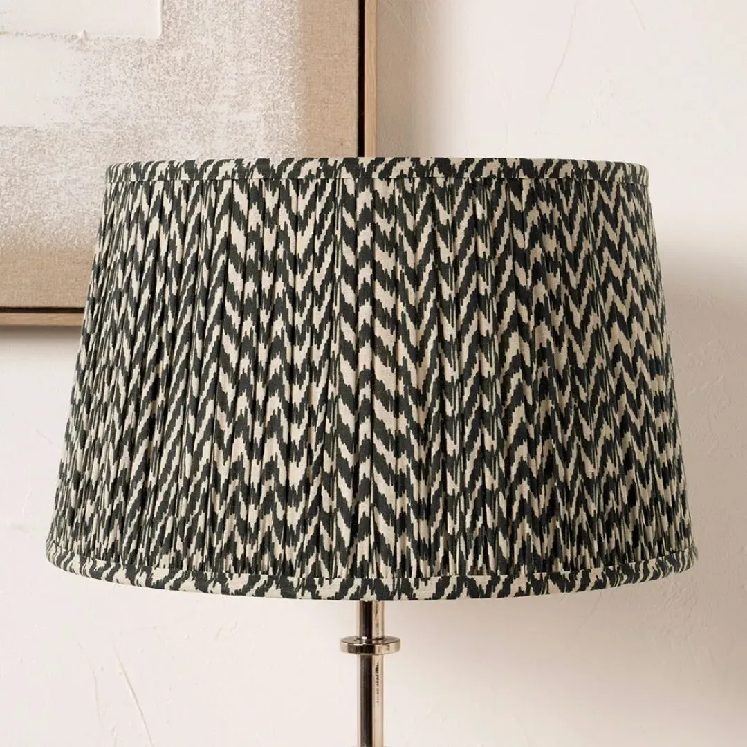 Vienna 30cm Tapered Lamp Shade Chevron Pleated - Black & White, Cotton product